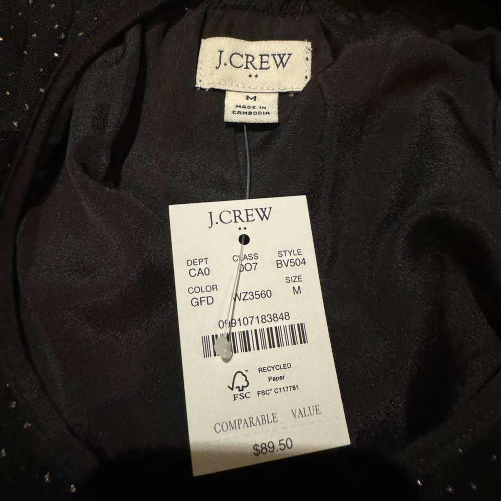 Jcrew black short sleeve shirt with gold accents - Picture 3 of 3